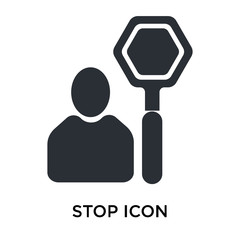 stop sign icon isolated on white background. Simple and editable stop sign icons. Modern icon vector illustration.