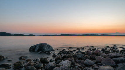 Summer archipelago sunset in Turku Finland.