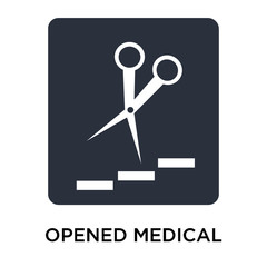 opened medical scissors icon isolated on white background. Simple and editable opened medical scissors icons. Modern icon vector illustration.