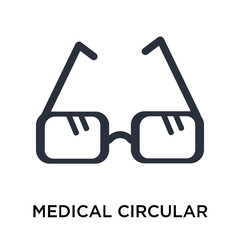 medical circular glasses icon isolated on white background. Simple and editable medical circular glasses icons. Modern icon vector illustration.