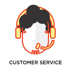 Customer service icon vector sign and symbol isolated on white background, Customer service logo concept