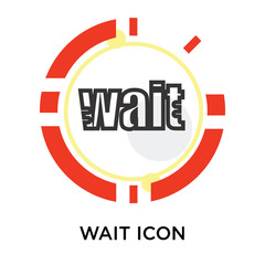 Wait icon vector sign and symbol isolated on white background, Wait logo concept
