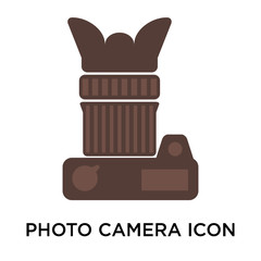 photo camera icon on white background. Modern icons vector illustration. Trendy photo camera icons