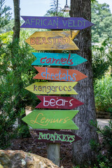 Zoo sign post