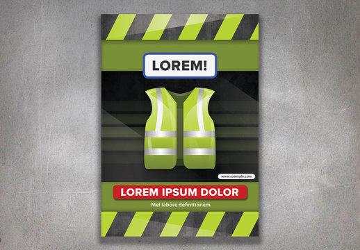 Construction Caution Poster Layout