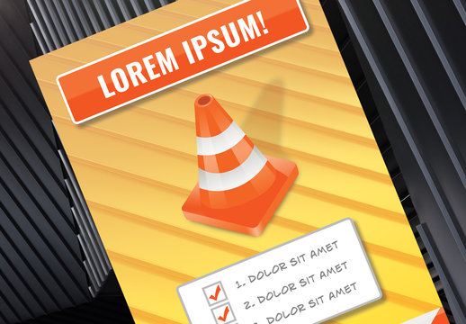 Construction Caution Poster Layout