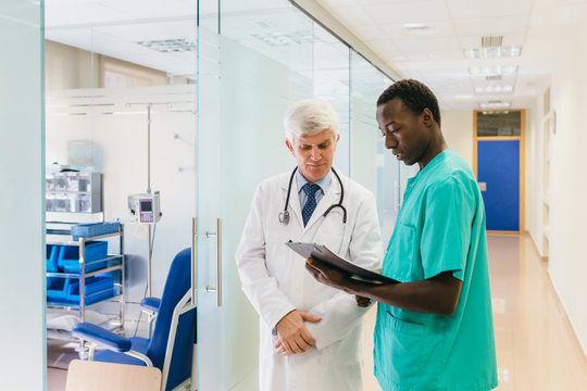 Medics men with papers