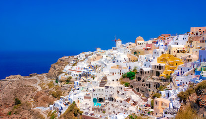 Noon in the town of Oia, Santorini, Greece