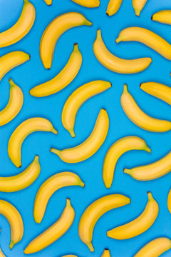 Bananas on blue background