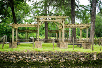 Wooden structure at park