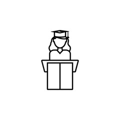 graduate. Element of education icon for mobile concept and web apps. Thin line graduate can be used for web and mobile