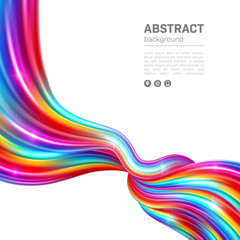 Smooth colorful waves. Abstract background with space for text. Vector Illustration