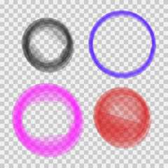 Abstract Blur Shapes on Transparent Background. Vector Design Elements Set for You Design