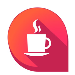 ikona z długim cieniem na tle strzałki pinezki