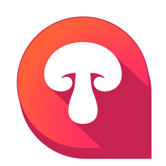 ikona z długim cieniem na tle strzałki pinezki