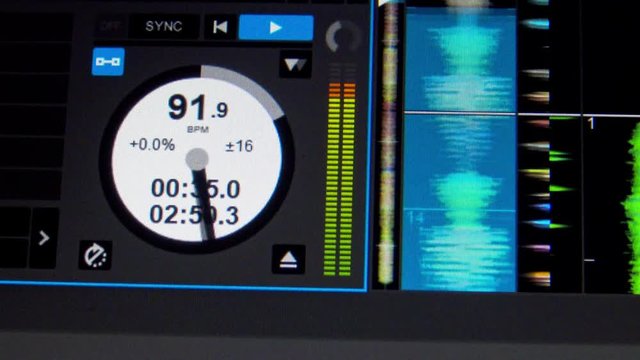 DJ controller with timer countdown and meters