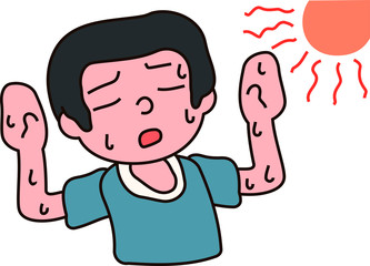 Summer heat stroke father