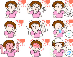 Summer heat stroke mother set