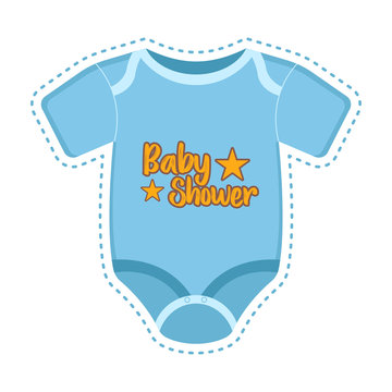 Baby shower label with a shirt