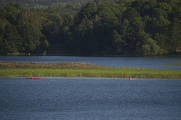 Canoeing and islands on the lake Mälaren in Stockholm