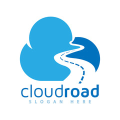 Cloud road logo vector element. road logo template