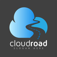 Cloud road logo vector element. road logo template