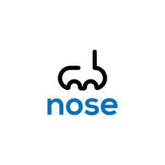 nose line logo vector element. nose logo template