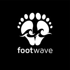 foot and wave logo vector element. foot logo template
