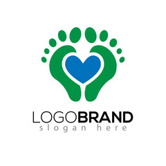 love foot logo vector element. foot logo template