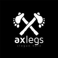 ax leg foot logo vector element. foot logo template