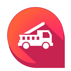 ikona z długim cieniem na tle strzałki pinezki © vempireart