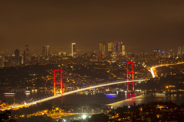 Fototapeta na wymiar Istanbul, Turkey, 27 July 2018: Bosphorus Bridge