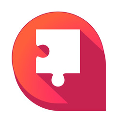 ikona z długim cieniem na tle strzałki pinezki