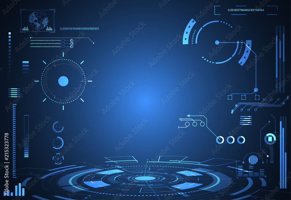 Poster abstract technology ui futuristic concept hud interface hologram elements of digital data chart, com