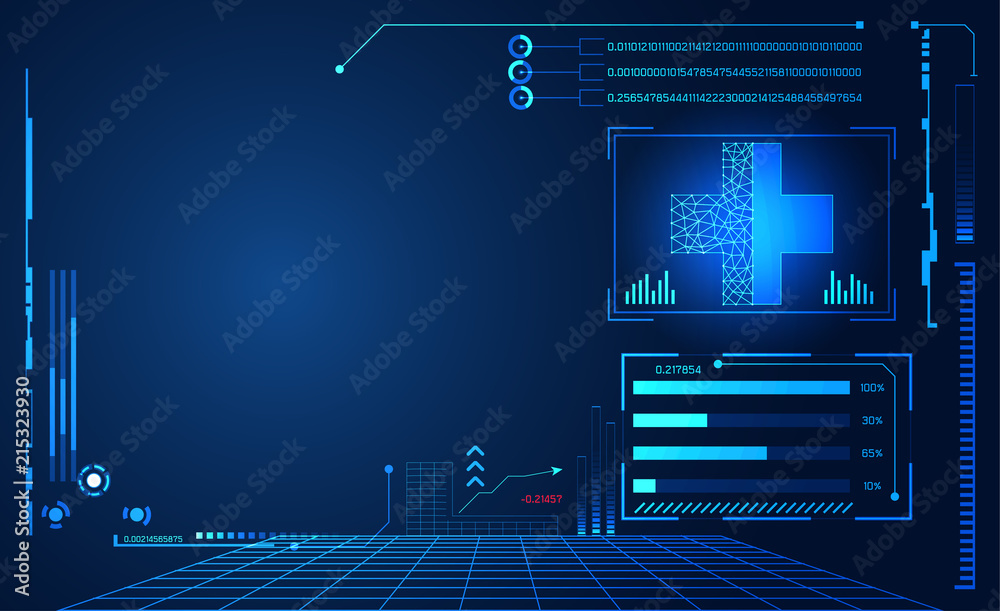 Poster abstract technology ui futuristic concept hud interface hologram elements of digital data chart, com