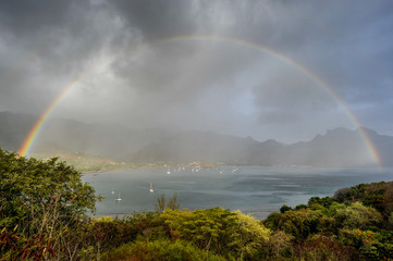 arc en ciel baie de Nuku Hiva marquises