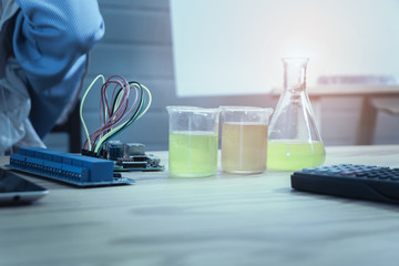 STEM education Laboratory electronic board that can be programmed.technology, computer coding