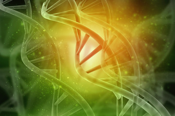 3d render of dna structure, abstract background