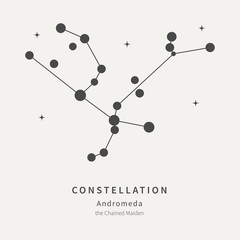 The Constellation Of Andromeda. The Chained Maiden - linear icon. Vector illustration of the concept of astronomy.