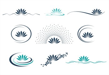 Fototapeta na wymiar water lily , Buddha , Eco friendly business logo design