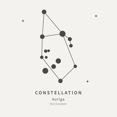 The Constellation Of Auriga. The Charioteer - linear icon. Vector illustration of the concept of astronomy.