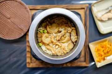 Baked Scallop Rice Pot, Japanese Cuisine