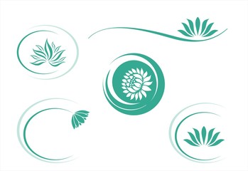 water lily , Buddha , Eco friendly business logo