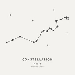 The Constellation Of Hydra. The Water Snake - linear icon. Vector illustration of the concept of astronomy.