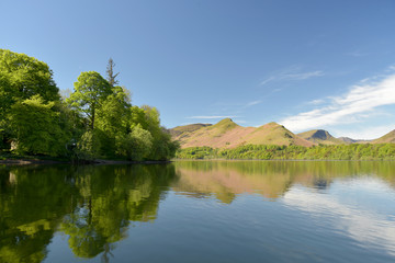 Reflections in Derwentwater from ferry from Keswick