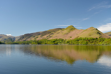 Reflections in Derwentwater from ferry from Keswick