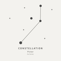 The Constellation Of Pictor. The Painter - linear icon. Vector illustration of the concept of astronomy.