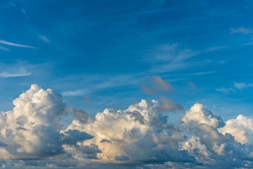 blue sky and white cloud .