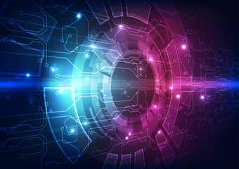 Vector Abstract futuristic circuit board, Illustration high digital technology blue color