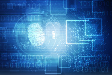 Fototapeta premium Fingerprint Scanning Technology Concept 2d Illustration